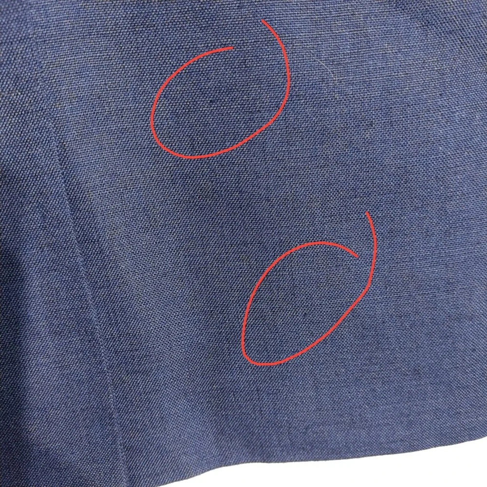 Talbots Petites Navy‎ Blue Double Breasted Linen Blend Blazer Jacket Size 10P